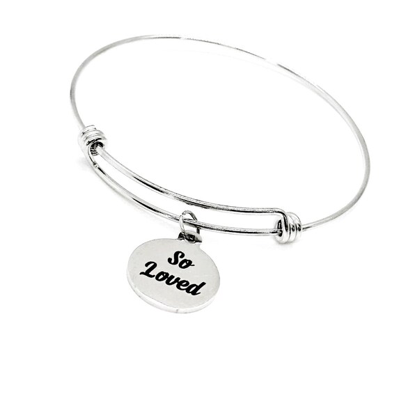 So Loved Charm Bracelet, Love Gift, Gift For Her, Wife Gift, Anniversary, Wedding, Daughter Gift, Granddaughter, Going To College, Birthday