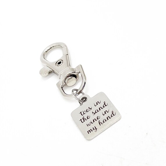 Beach Lover Gift, Toes In The Sand, Wine In My Hand Clip On Charm, Girlfriend Gift, Girls Weekend, Girls Getaway Gifts, Beach Wedding Gifts