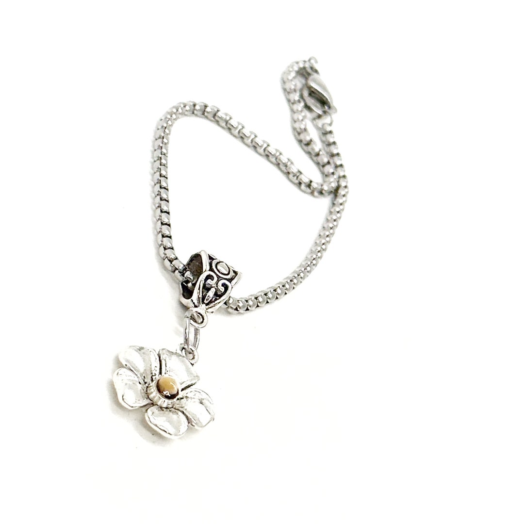 Bracciale Regolabile Con Ciondolo 'Seme Di Senape' In Acciaio E Ottone - Ispirazione Cristiana 'Nothing Is Impossible'
