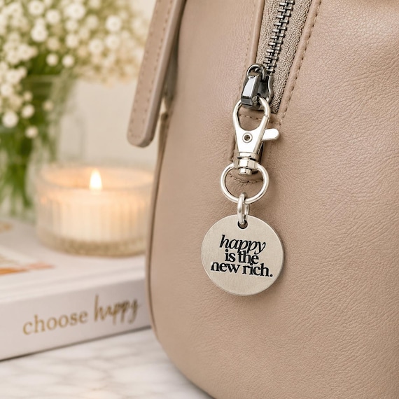Happy Is The New Rich Clip On Charm