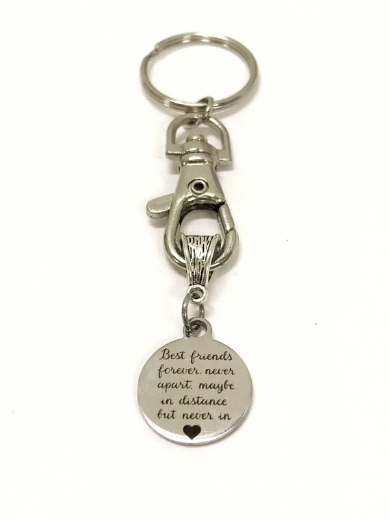 Best Friends Keychain, Best Friends Forever Never Apart, Best Friend Gift, Gift for Best Friend, BFF Gift, Gift For BFF, Never Apart