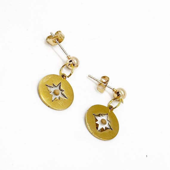 Mustard Seed Compass Goldtone Earrings,  Mustard Seed Jewelry, Matthew 17 20, Mustard Seed Faith Jewelry, Bible Verse Gift, Scripture