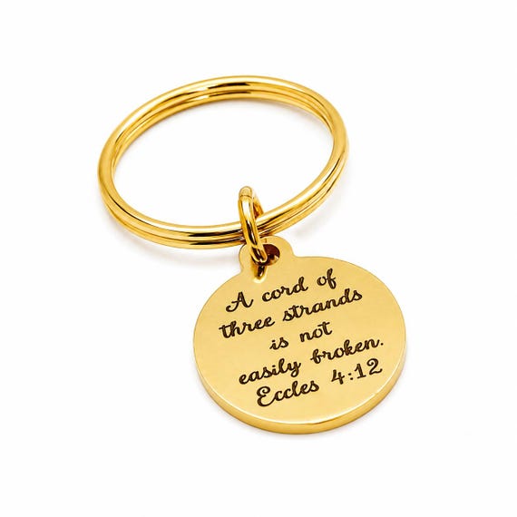 Cord Of Three Strands Goldtone Simple Keychain