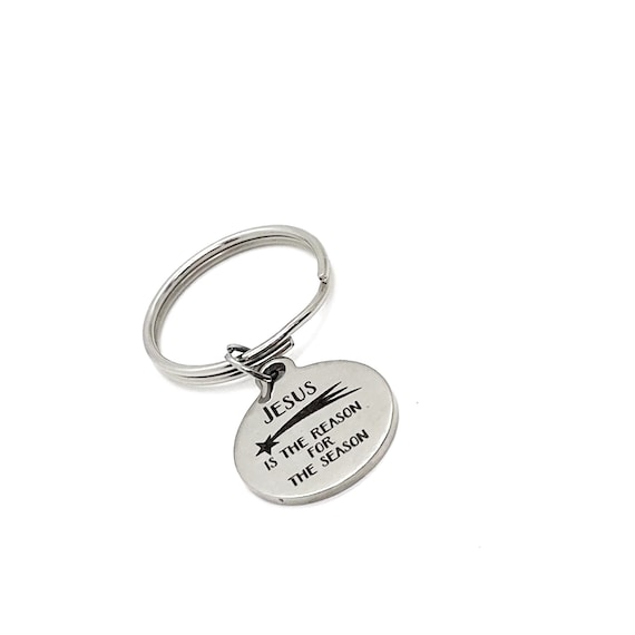 Faith Gift, Jesus Is The Reason For The Season Keychain, Christmas Keychain, Christian Gift, Christian Faith Keychain, Charm Keychain Gift