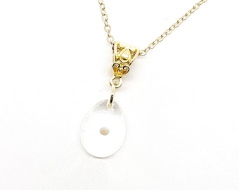 Halsband med senapfrön, halsband med senapfrön, droppformad hänge med senapfrön, tro med senapfrön, halsband med senapfrön, present till henne
