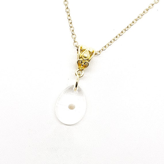 Mustard Seed Necklace, Mustard Seed Charm Necklace, Teardrop Mustard Seed Pendant, Mustard Seed Faith, Mustard Seed Necklace Gift For Her