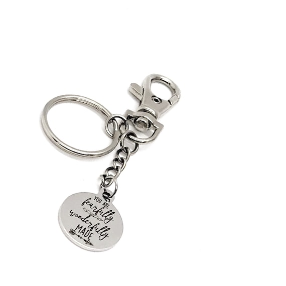 Bible Verse Gifts, You Are FearFully And Wonderfully Made Keychain, Psalm 139 14 Bible Verse Keychain, Daughter Gift, Bible Verse Keychain