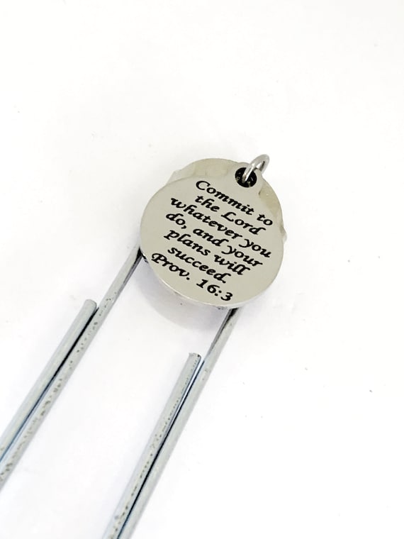 Planner Bookmark, Christian Planner Bookmark, Commit To The Lord Bookmark, Proverbs 16 3 Bible Verse, Planner Accessories, Planner Charm