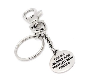Llavero "La vida es un viaje que se disfruta mejor con amigos", regalo para amigos, regalos de viaje, mejores amigos, llavero con clip.