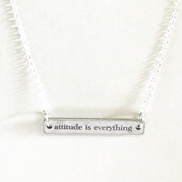 Attitude Is Everything Connector Bar Necklace, Gift for Daughter, Motivational Jewelry For Her, Inspirational Necklace Jewelry Gift For Wife