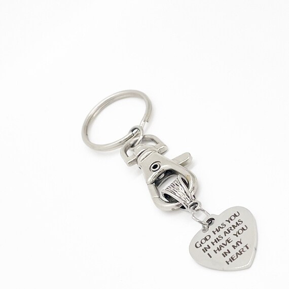 Memorial Gift, God Has You In His Arms I Have You In My Heart Charm Keychain, Death Of Loved One, Pregnancy Loss, Sympathy Gift, Loss Of Him