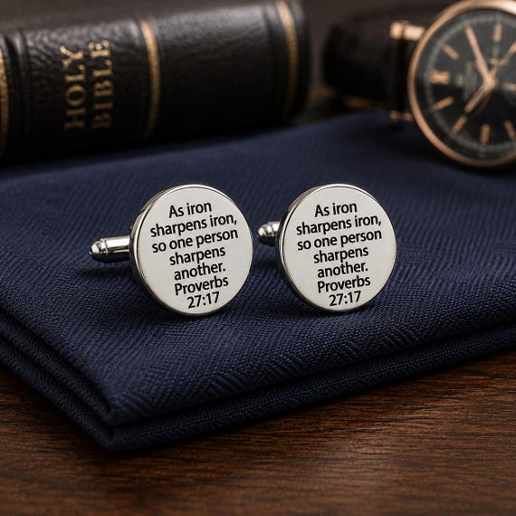 Iron Sharpens Iron 15mm Sm Cuff Links Faith Gift