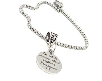 Do Not Be Anxious About Anything Philippians 4 6 Charm Bracelet, No More Anxiety, Peace In Christ, Christian Peace, Gift For Her, Daughter
