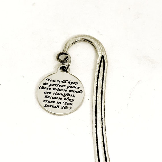 Christian Bookmark, God Will Keep Us In Perfect Peace Bookmark, Trust In The Lord, Christian Charm, Isaiah 26 3 Bookmark, Christian Gift