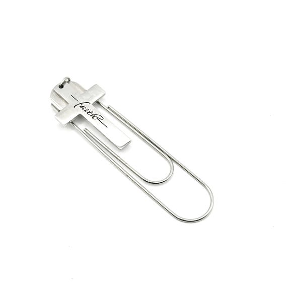 Faith Cross Charm Paperclip Bookmark