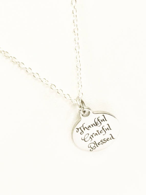 Thankful Grateful Blessed Necklace, Thankful Grateful Blessed Jewelry, Thanksgiving Jewelry, Thanksgiving Necklace, Thankful Necklace