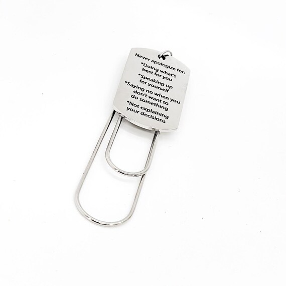 Never Apologize For Doing What Is Right For You Charm Bookmark, Daughter Gift, Wife, Take Care Of Yourself, Taking Care Of Me, Son Gift