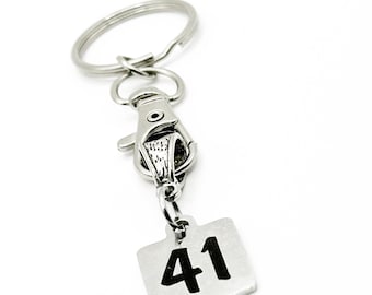 Stainless Steel 41 Keychain Biblical Meaning Number Charm Gift