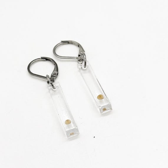 Mustard Seed Resin Bar Lever Back Earrings, Matthew 17 20 Earrings, Faith Jewelry, Bible Verse Gift, Scripture, Christian Faith