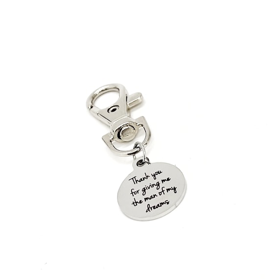 Gift For In Laws, Thank You For Giving Me The Man Of My Dreams Clip On Charm, Wedding Gifts, Mother In Law Gift, Father In Law, Bag Charm