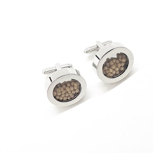 Mustard Seed Cuffllinks, Silvertone Cufflinks, Pastor Appreciation Gifts, Mustard Seed Faith Gift For Him, Man Of Faith Gift, Preacher Gift