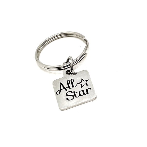 All Star Keychain, You Are An All Star, My All Star, All Star Selection Gift, All Star Gift, Baseball Player Gift, Sports Player Gift