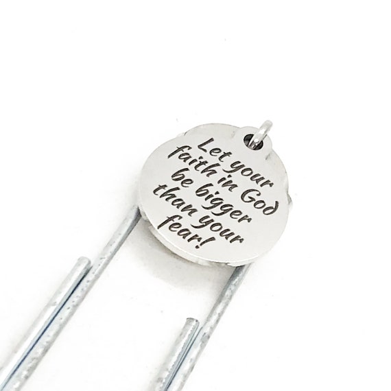 Bible Bookmark, Let Your Faith In God Be Bigger Than Your Fear Bookmark, Christian Gifts, Charm Bookmark, Big Faith Gifts