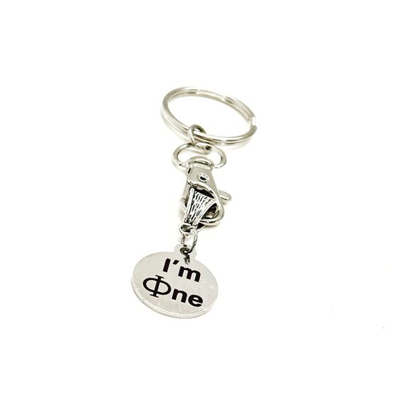 I’m Phine I’m Fine Charm Keychain, Greek Letter Phi, Golden Ratio, Mathematician, Math Teacher Gift, Math College Student, Math Major