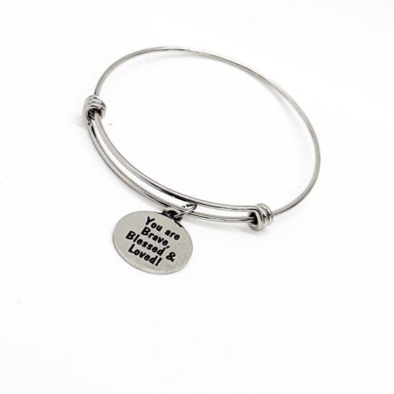 Love Gift, You Are Brave Blessed And Loved Charm Bracelet, Daughter Gift, Gift For Her, Wife Gift, Granddaughter Gift, Girls Groups Gifts