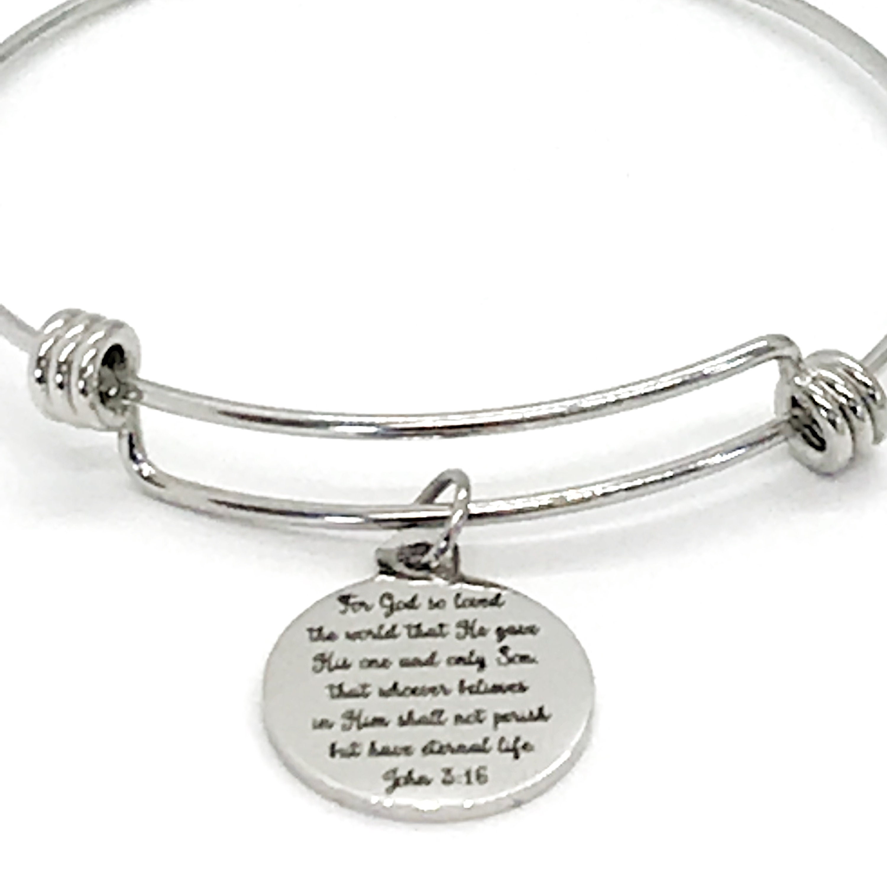 Christian Jewelry John 3 16 Bracelet For God So Loved The Etsy