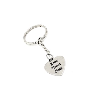 Love Gift, Love Never Ends Keychain, Anniversary Gift, I Love You Gift, Charm Keychain, Wife Gift, Husband Gift, Wedding Gift, Love Charm