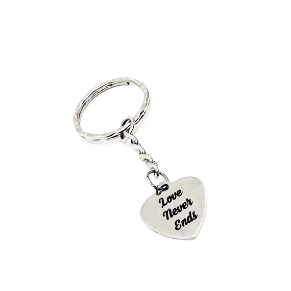 Love Gift, Love Never Ends Keychain, Anniversary Gift, I Love You Gift, Charm Keychain, Wife Gift, Husband Gift, Wedding Gift, Love Charm