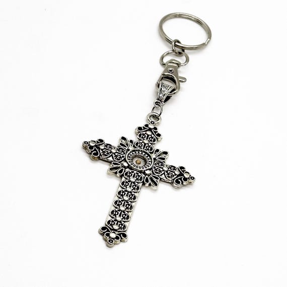 Large Mustard Seed Cross Keychain, Matthew 17 20 Faith, Religious, Small Faith, Mustard Seed Faith Gifts, Scripture Gifts, Christian Gifts