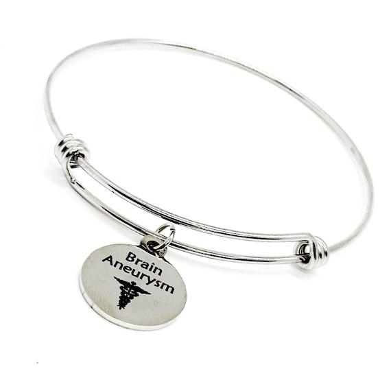 Brain Aneurysm Charm Bracelet, Brain Condition, Medical Awareness Jewelry, Medical Condition. Gift For Her, Wife, Mom, Daughter