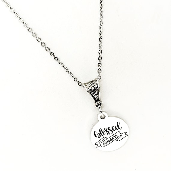 Grandma Gift, Blessed Grandme Necklace, Gift For Grandma, Grandparents Day Gift, Grandma Birthday, Grandma Of Bride, Grandma of the Groom