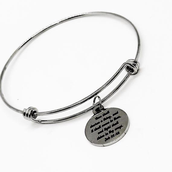 Thou Shalt Decree A Thing And It Will Come To Thee Charm Bangle Bracelet, Job 22 28 Christian Jewelry, Faith, Gift For Her, Believer