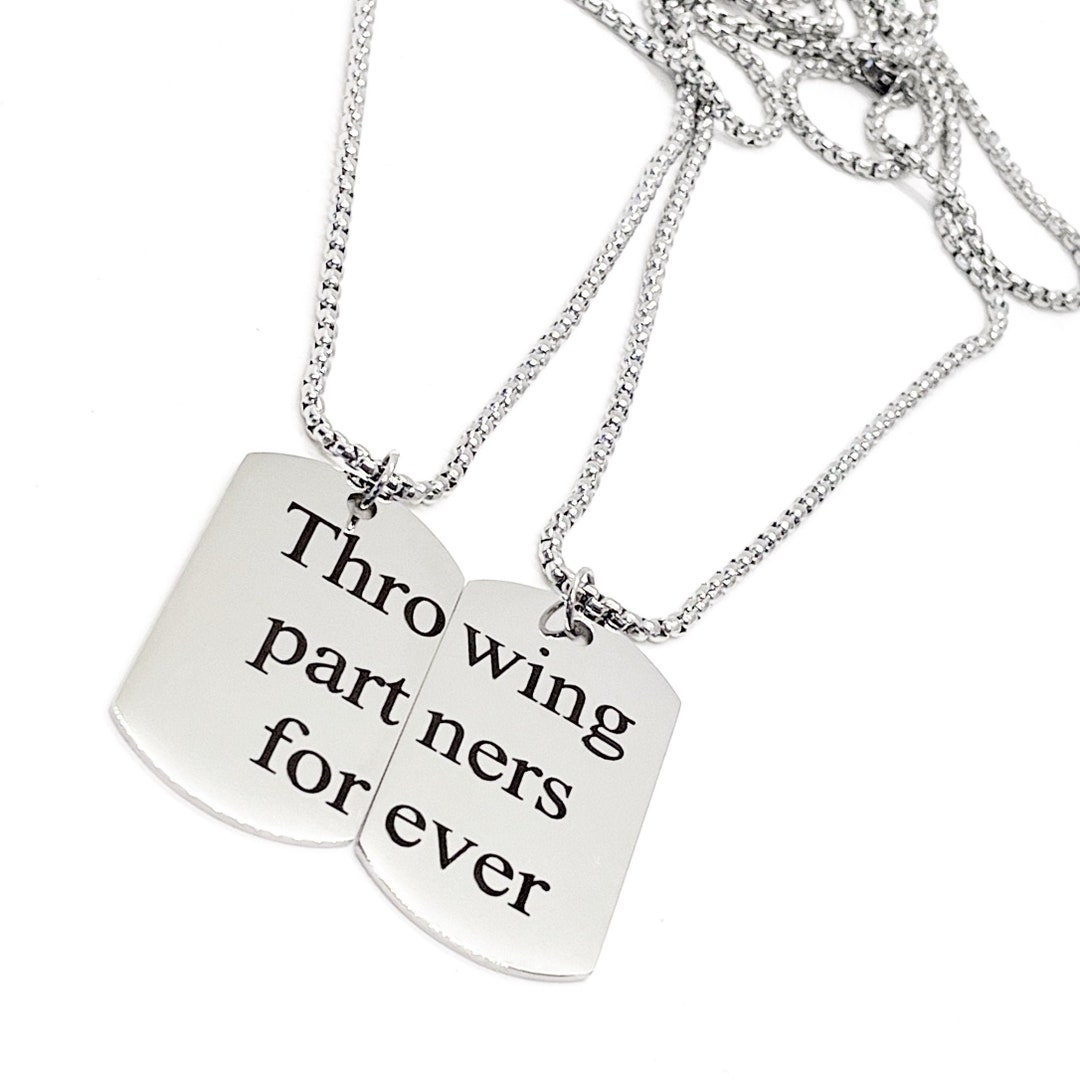 Throwing Partners Forever Necklace Set, Baseball Player Gift, Father