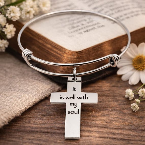 It Is Well With My Soul Cross Bracelet