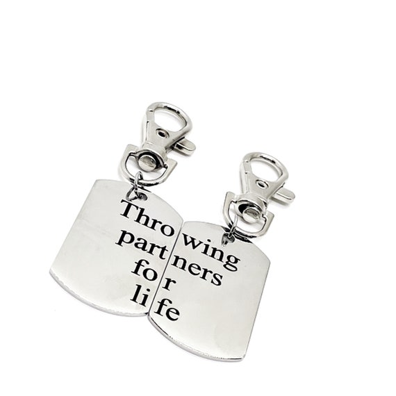 Throwing Partners For Life Clip On Charm Set, Baseball Players, Softball Players, Father Son Gift, Baseball Keychains, Softball Keychains