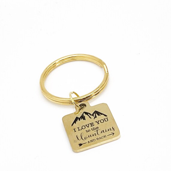 Love Gift, I Love You To The Mountains And Back Keychain, Love Keychain, Son Gift, Wife Gift, Daughter Gift, Charm Keychain, Love Charm