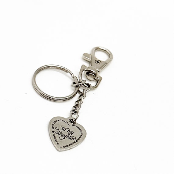 Daughter Gift, To My Daughter, You Are My Everything, I Love You With All My Heart Forever Charm Keychain, Gift For Her, Daughter Birthday