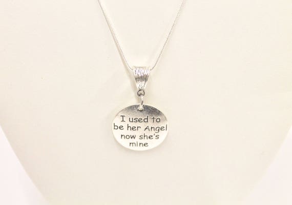 I Used to Be Her Angel Now She's Mine Necklace, In Remembrance of Mom Gift For Her, Wife Gift, Necklace Gift