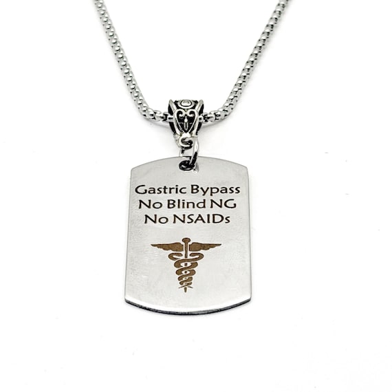 Gastric Bypass Medical Alert Charm Necklace