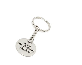 Scripture Gift, The Lord Is My Shepherd Keychain, Psalm 23 1, Christian Keychain, Scripture Quote, Christian Gift, Baptism Gift