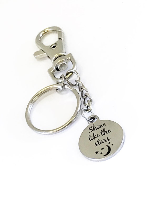 Positivity Gift, Shine Like The Stars Keychain, Positivity Keychain, Positivity Quote, Daughter Gift, Purse Charm, Direct Sales Team Gift