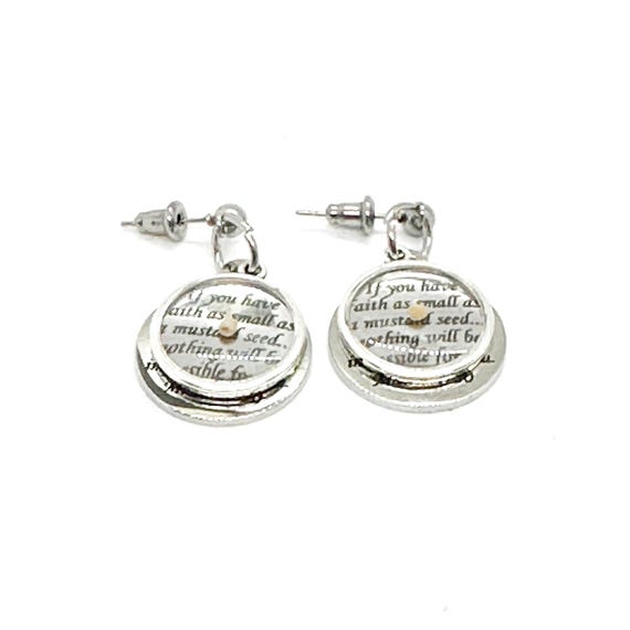 Mustard Seed Verse Earrings, Mustard Seed Jewelry, Matthew 17 20, Mustard Seed Faith Jewelry, Scripture Gifts, Faith, Believer, Christian