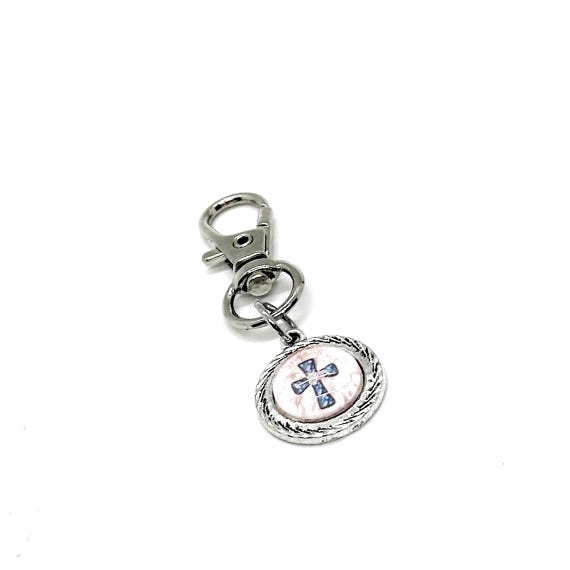 Cross Cabochon Clip On Charm, Key Chain Charm, Believer Gift, Christian Faith, Sunday School Gifts, Church Goer, Mission Trip Gifts, Purse