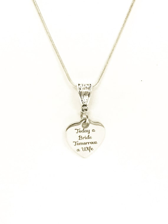 Today A Bride Tomorrow A Wife Necklace, Wedding Gift, Daughter Wedding Jewelry, Gift For Bride, Wedding Necklace, Bride Jewelry, Bride Gift