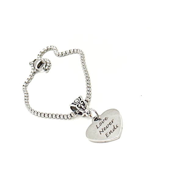 Love Never Ends Charm Bracelet, Love Gift, Daughter Gift, Wife Gift, Girlfriend Gift, Engagement Gift, Wedding Gift, Lasting Love