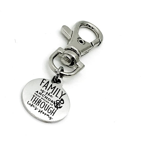 Bag Charm, Family Is The Anchor That Holds Us Through Life’s Storms Clip, Keychain Clip, Sister Gift, Daughter Gift, Keychain Charm